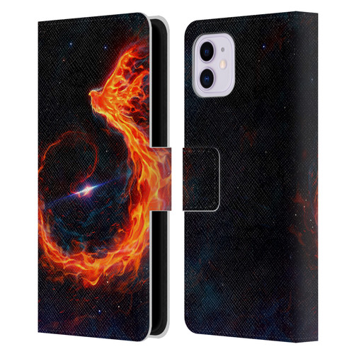 Christos Karapanos Phoenix Out Of Space Leather Book Wallet Case Cover For Apple iPhone 11