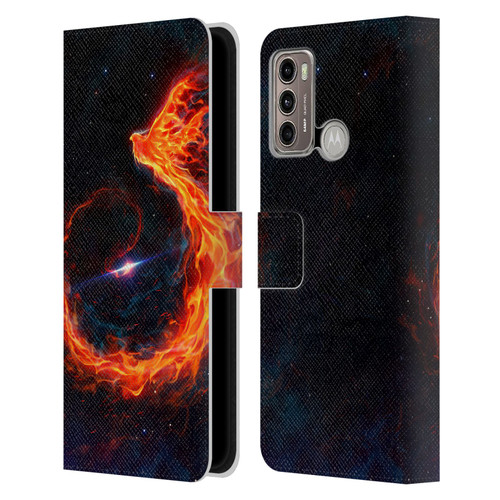 Christos Karapanos Phoenix Out Of Space Leather Book Wallet Case Cover For Motorola Moto G60 / Moto G40 Fusion