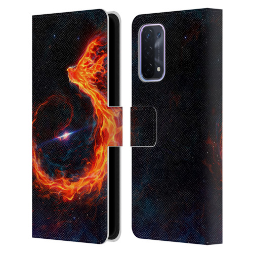 Christos Karapanos Phoenix Out Of Space Leather Book Wallet Case Cover For OPPO A54 5G