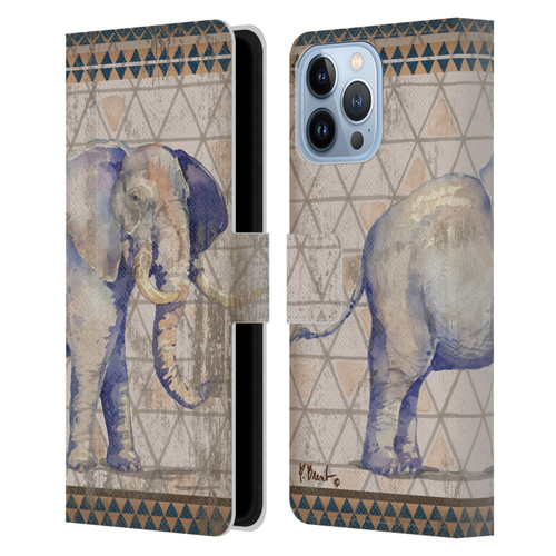 Paul Brent Animals Tribal Elephant Leather Book Wallet Case Cover For Apple iPhone 13 Pro Max