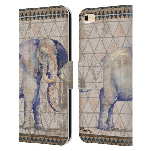 Paul Brent Animals Tribal Elephant Leather Book Wallet Case Cover For Apple iPhone 6 / iPhone 6s