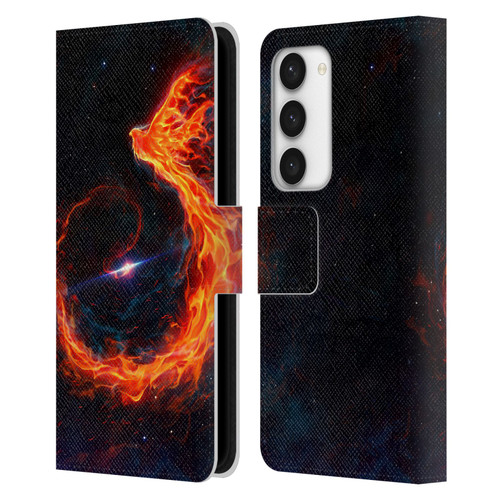 Christos Karapanos Phoenix Out Of Space Leather Book Wallet Case Cover For Samsung Galaxy S23 5G