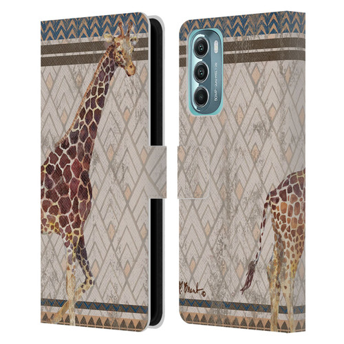 Paul Brent Animals Tribal Giraffe Leather Book Wallet Case Cover For Motorola Moto G Stylus 5G (2022)