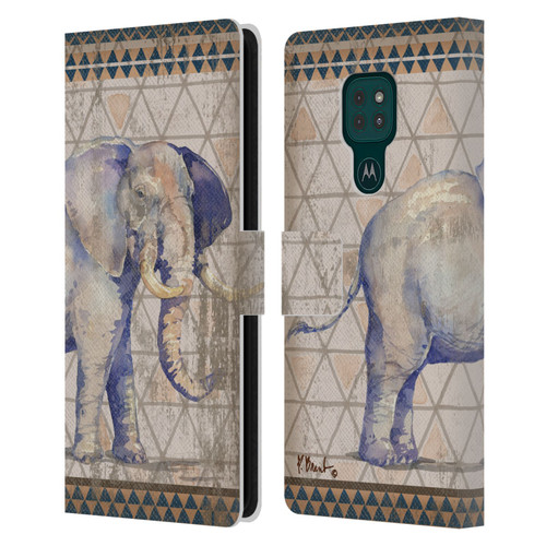 Paul Brent Animals Tribal Elephant Leather Book Wallet Case Cover For Motorola Moto G9 Play