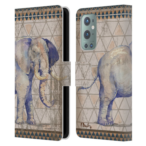 Paul Brent Animals Tribal Elephant Leather Book Wallet Case Cover For OnePlus 9