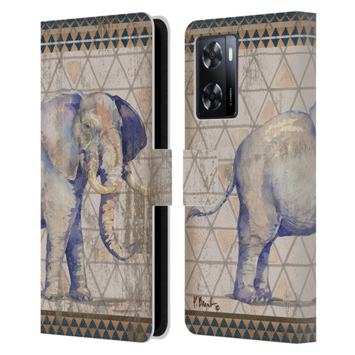 Paul Brent Animals Tribal Elephant Leather Book Wallet Case Cover For OPPO A57s
