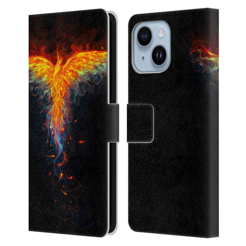 Christos Karapanos Phoenix 2 Bird 3 Leather Book Wallet Case Cover For Apple iPhone 14 Plus
