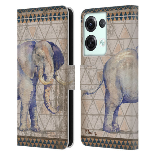 Paul Brent Animals Tribal Elephant Leather Book Wallet Case Cover For OPPO Reno8 Pro