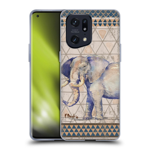Paul Brent Animals Tribal Elephant Soft Gel Case for OPPO Find X5 Pro