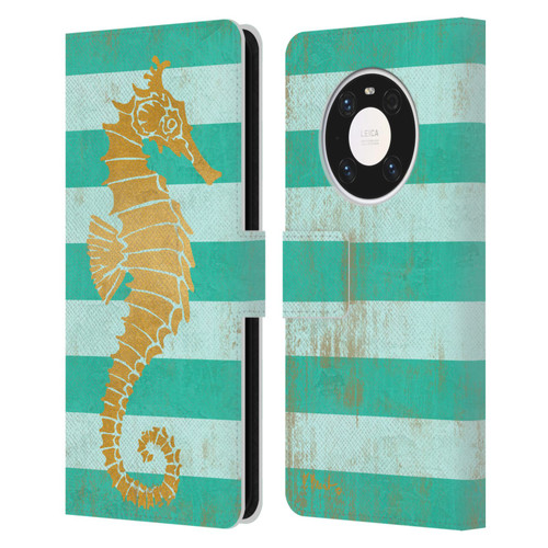 Paul Brent Coastal Gold Seahorse Leather Book Wallet Case Cover For Huawei Mate 40 Pro 5G