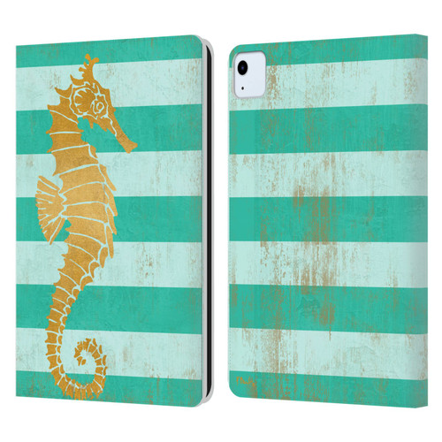 Paul Brent Coastal Gold Seahorse Leather Book Wallet Case Cover For Apple iPad Air 2020 / 2022
