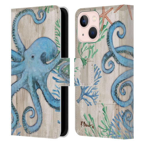 Paul Brent Coastal Sealife Leather Book Wallet Case Cover For Apple iPhone 13 Mini