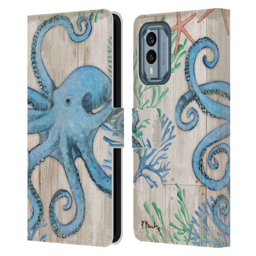 Paul Brent Coastal Sealife Leather Book Wallet Case Cover For Nokia X30