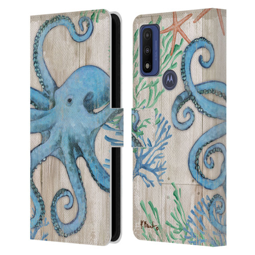 Paul Brent Coastal Sealife Leather Book Wallet Case Cover For Motorola G Pure