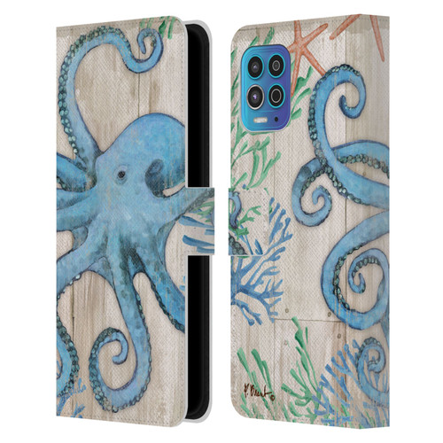 Paul Brent Coastal Sealife Leather Book Wallet Case Cover For Motorola Moto G100
