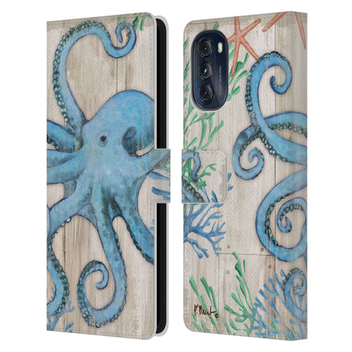 Paul Brent Coastal Sealife Leather Book Wallet Case Cover For Motorola Moto G (2022)