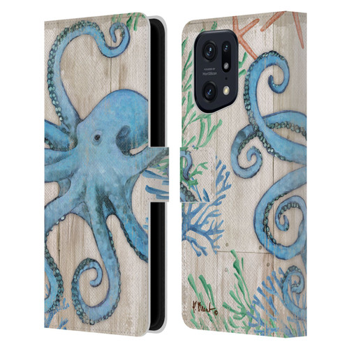 Paul Brent Coastal Sealife Leather Book Wallet Case Cover For OPPO Find X5 Pro