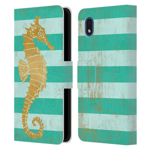 Paul Brent Coastal Gold Seahorse Leather Book Wallet Case Cover For Samsung Galaxy A01 Core (2020)