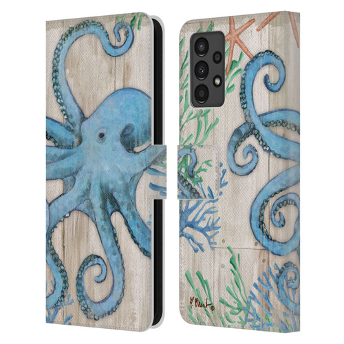 Paul Brent Coastal Sealife Leather Book Wallet Case Cover For Samsung Galaxy A13 (2022)