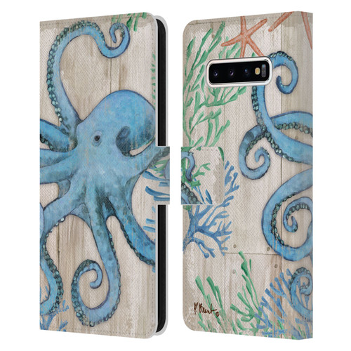 Paul Brent Coastal Sealife Leather Book Wallet Case Cover For Samsung Galaxy S10+ / S10 Plus
