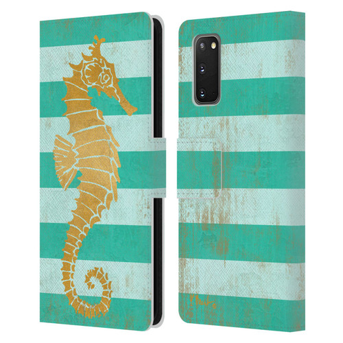 Paul Brent Coastal Gold Seahorse Leather Book Wallet Case Cover For Samsung Galaxy S20 / S20 5G