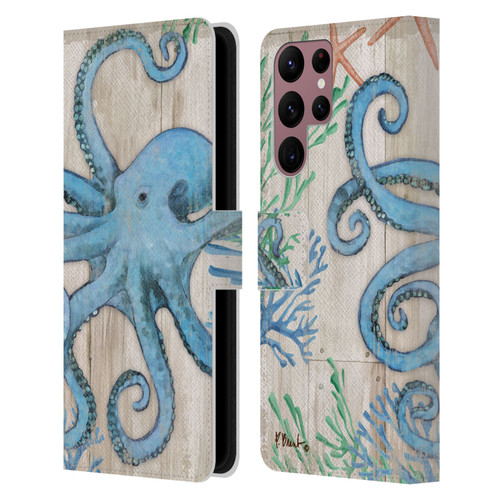 Paul Brent Coastal Sealife Leather Book Wallet Case Cover For Samsung Galaxy S22 Ultra 5G