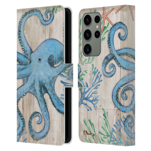 Paul Brent Coastal Sealife Leather Book Wallet Case Cover For Samsung Galaxy S23 Ultra 5G