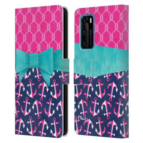 Paul Brent Nautical Bow Leather Book Wallet Case Cover For Huawei P40 5G