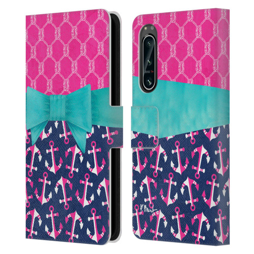 Paul Brent Nautical Bow Leather Book Wallet Case Cover For Sony Xperia 5 IV