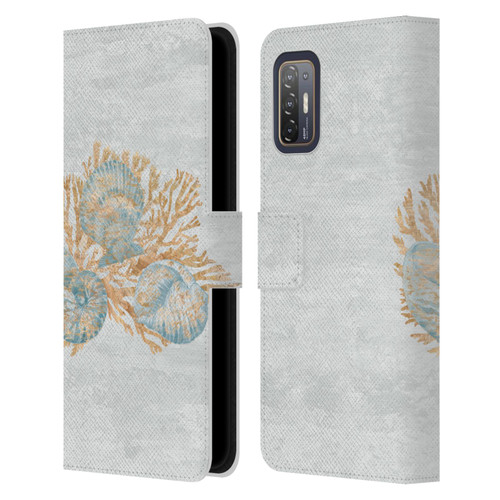 Paul Brent Sea Creatures Shells Leather Book Wallet Case Cover For HTC Desire 21 Pro 5G
