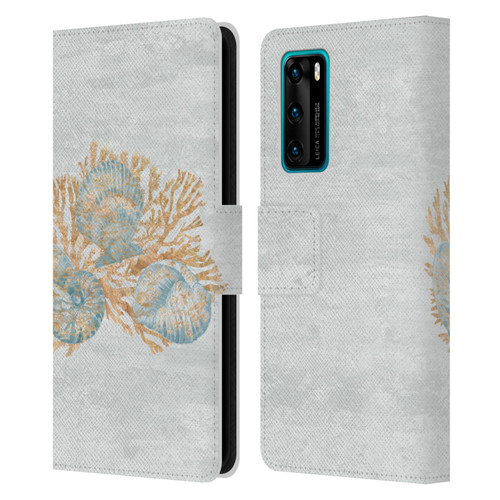 Paul Brent Sea Creatures Shells Leather Book Wallet Case Cover For Huawei P40 5G