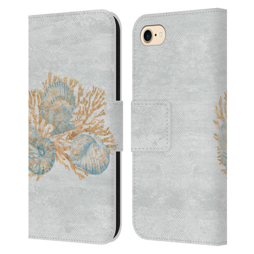 Paul Brent Sea Creatures Shells Leather Book Wallet Case Cover For Apple iPhone 7 / 8 / SE 2020 & 2022