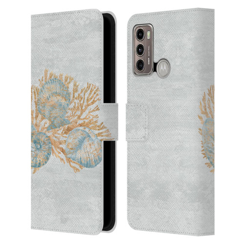 Paul Brent Sea Creatures Shells Leather Book Wallet Case Cover For Motorola Moto G60 / Moto G40 Fusion