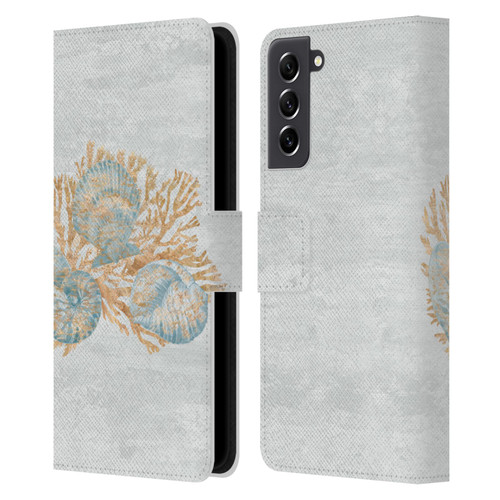 Paul Brent Sea Creatures Shells Leather Book Wallet Case Cover For Samsung Galaxy S21 FE 5G