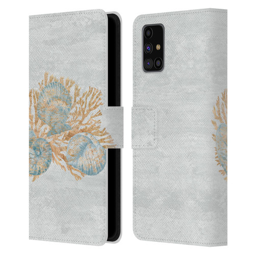 Paul Brent Sea Creatures Shells Leather Book Wallet Case Cover For Samsung Galaxy M31s (2020)