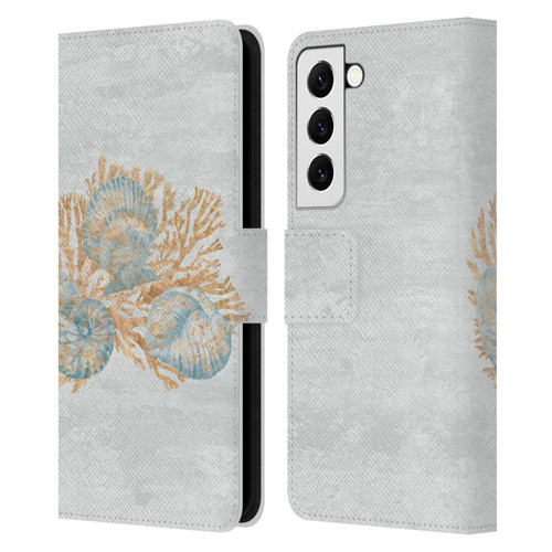 Paul Brent Sea Creatures Shells Leather Book Wallet Case Cover For Samsung Galaxy S22 5G
