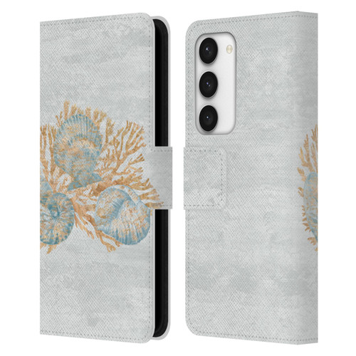 Paul Brent Sea Creatures Shells Leather Book Wallet Case Cover For Samsung Galaxy S23 5G