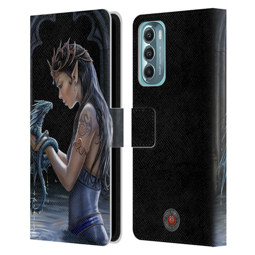Anne Stokes Dragon Friendship Water Leather Book Wallet Case Cover For Motorola Moto G Stylus 5G (2022)