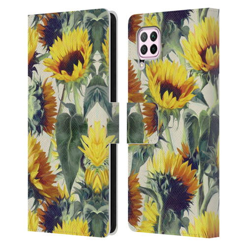 Micklyn Le Feuvre Florals Sunflowers Forever Leather Book Wallet Case Cover For Huawei Nova 6 SE / P40 Lite