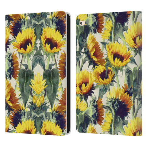 Micklyn Le Feuvre Florals Sunflowers Forever Leather Book Wallet Case Cover For Apple iPad Air 2 (2014)