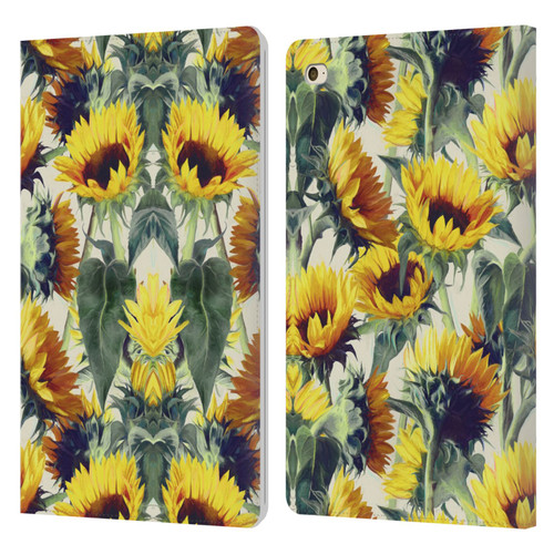 Micklyn Le Feuvre Florals Sunflowers Forever Leather Book Wallet Case Cover For Apple iPad mini 4