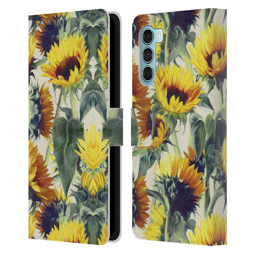 Micklyn Le Feuvre Florals Sunflowers Forever Leather Book Wallet Case Cover For Motorola Edge S30 / Moto G200 5G