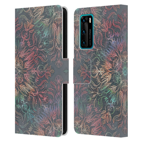 Micklyn Le Feuvre Floral Patterns Winter Sunset Mandala Leather Book Wallet Case Cover For Huawei P40 5G