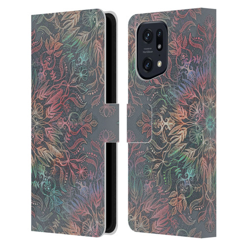 Micklyn Le Feuvre Floral Patterns Winter Sunset Mandala Leather Book Wallet Case Cover For OPPO Find X5 Pro
