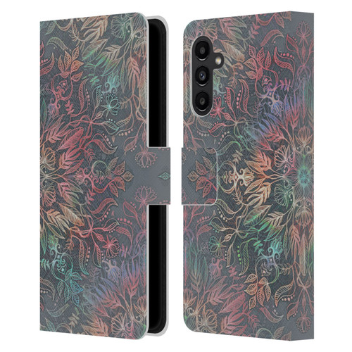 Micklyn Le Feuvre Floral Patterns Winter Sunset Mandala Leather Book Wallet Case Cover For Samsung Galaxy A13 5G (2021)