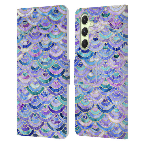 Micklyn Le Feuvre Marble Patterns Mosaic In Amethyst And Lapis Lazuli Leather Book Wallet Case Cover For Samsung Galaxy A54 5G