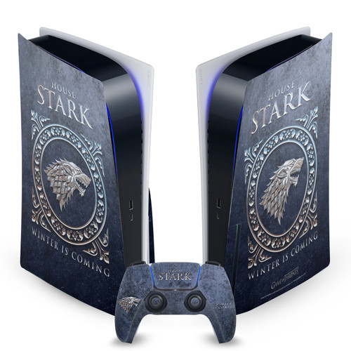 HBO Game of Thrones Sigils and Graphics House Stark Vinyl Sticker Skin Decal Cover for Sony PS5 Disc Edition Bundle