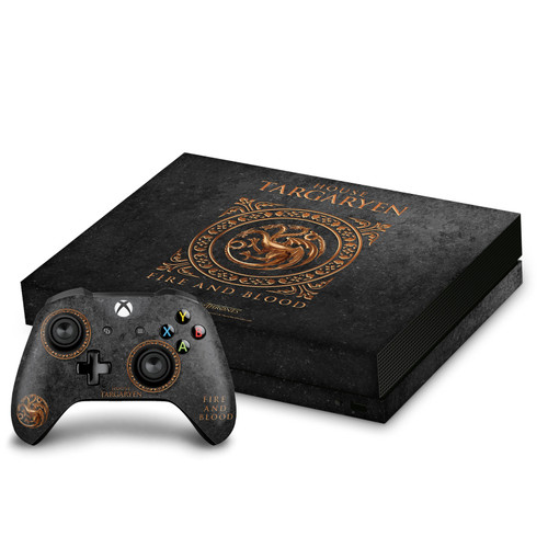 HBO Game of Thrones Sigils and Graphics House Targaryen Vinyl Sticker Skin Decal Cover for Microsoft Xbox One X Bundle