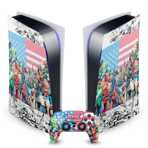 Justice League DC Comics Comic Book Covers Of America #1 Vinyl Sticker Skin Decal Cover for Sony PS5 Digital Edition Bundle
