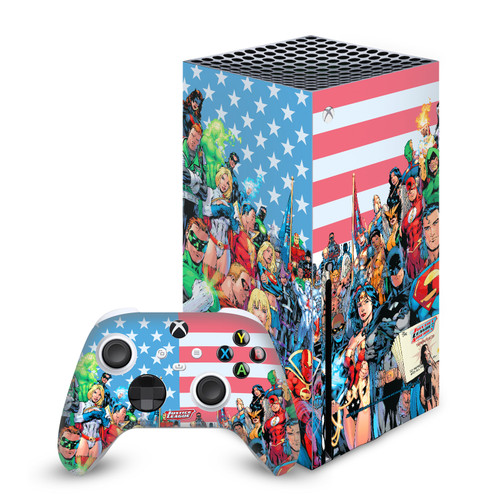 Justice League DC Comics Comic Book Covers Of America #1 Vinyl Sticker Skin Decal Cover for Microsoft Series X Console & Controller